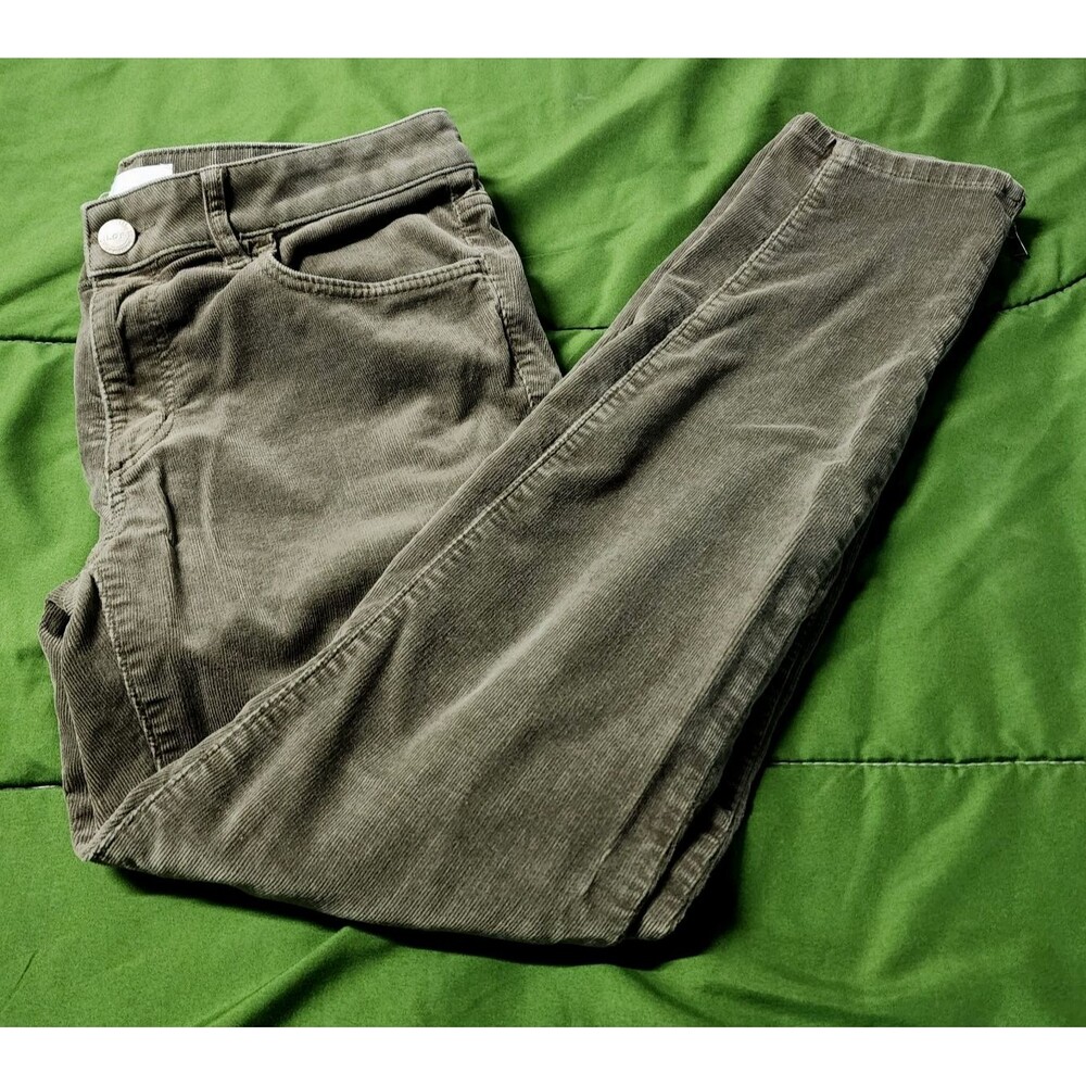 Loft Curvy Skinny Women's Corduroy Pants Green Size 27/4